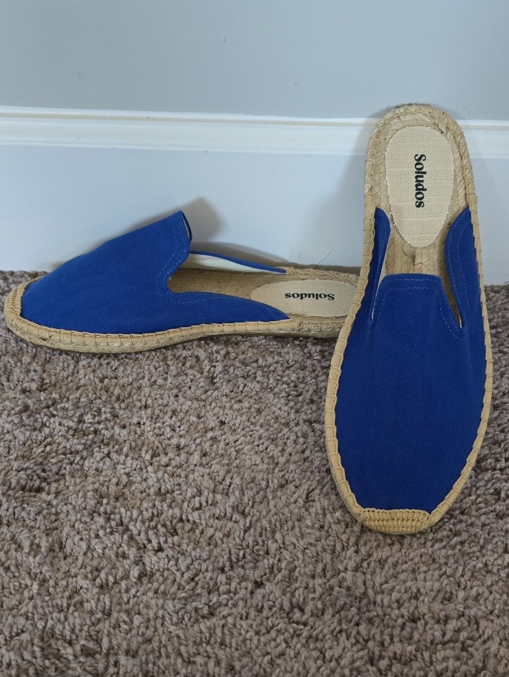 Soludos blue canvas slip on espadrilles- 9-9.5